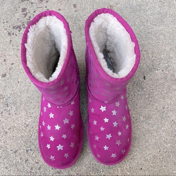 Other - UGG Girls Pink/Silver Stars Boots 1019697K
